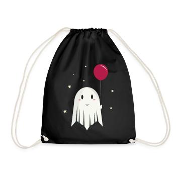 Joyeux fantôme d’Halloween avec ballon - Sac de sport léger - noir - Devant