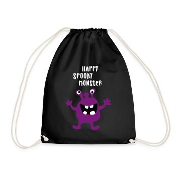 Monster happy Halloween spooky Comic - Turnbeutel - Schwarz - Vorne