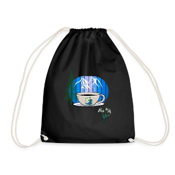 80s 90s Retro Coffee Mug Austria Tyrol Alps - Drawstring Bag - black - Front