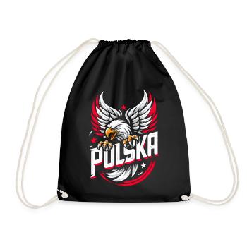Polska Polen Adler Emblem Flagge Fahne Geschenk - Turnbeutel - Schwarz - Vorne