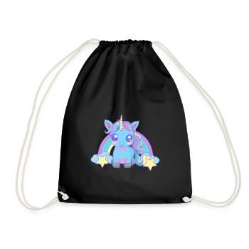 Baby Unicorn Unicorns Kids Child Toddlers - Drawstring Bag - black - Front