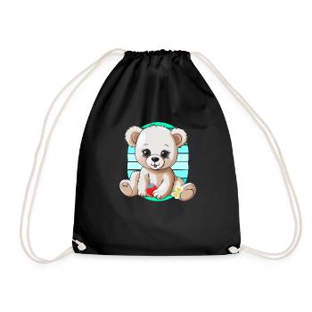 années 80 années 90 Teddy Retro Teddy Bear Ours Ours Enfants - Sac de sport léger - noir - Devant