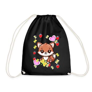années 80 90 renard renards enfants vintage rétro - Sac de sport léger - noir - Devant