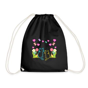 Années 80 Années 90 Chats Chat Été Vintage Enfants - Sac de sport léger - noir - Devant