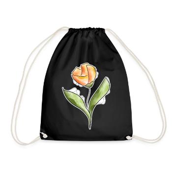 Tulpe - Turnbeutel - Schwarz - Vorne
