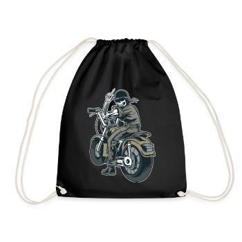Moto Motard Fuck you Provocation Squelette - Sac de sport léger - noir - Devant