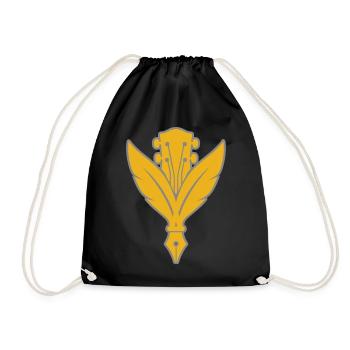 Plume dorée et guitare - Sac de sport léger - noir - Devant