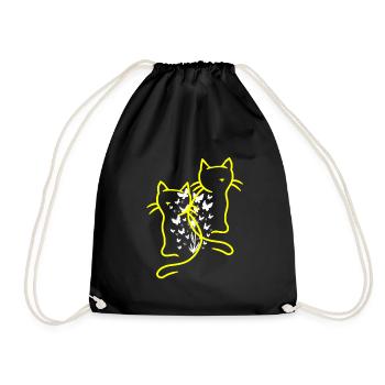 des années 80 chats chat adolescent fille enfants enfant - Sac de sport léger - noir - Devant
