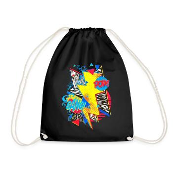 Blitz (Pop Art, Comic) - Drawstring Bag - black - Front