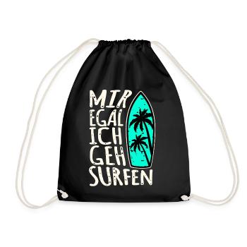 Je m’en fiche, je vais surfer - Sac de sport léger - noir - Devant