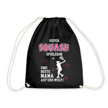 Squash Beste Mama Mutter Muttertag Geburtstag - Turnbeutel - Schwarz - Vorne