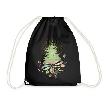 Sapin de Noël délicat avec ruban coloré - Sac de sport léger - noir - Devant