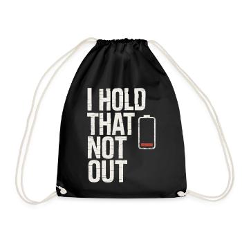 Denglisch Lustig I Hold That Not Out - Turnbeutel - Schwarz - Vorne