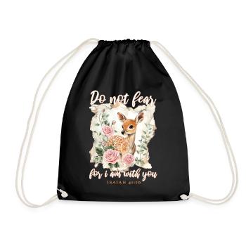 Deer Bible Verse Christian - Drawstring Bag - black - Front