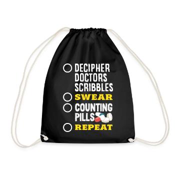 Pharmacist Pharmaceutical Technical - Drawstring Bag - black - Front