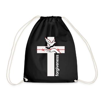 Forgiveness Dove Cross Embrace - Drawstring Bag - black - Front