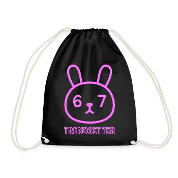 Neon Bunny 67: Trendsetter - Turnbeutel - Schwarz - Vorne