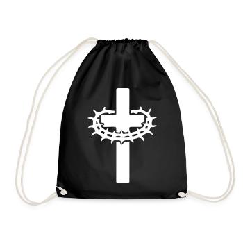 Kreuz Dornenkrone Jesus - Turnbeutel - Schwarz - Vorne