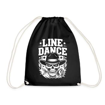 Line Dance Skeleton with Rose - Drawstring Bag - black - Front