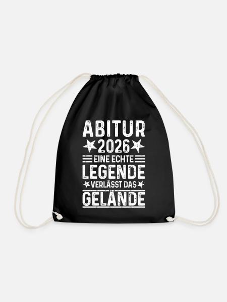 Abitur 2026 Echte Legende verlässt das Gelände Abi - Turnbeutel - Schwarz