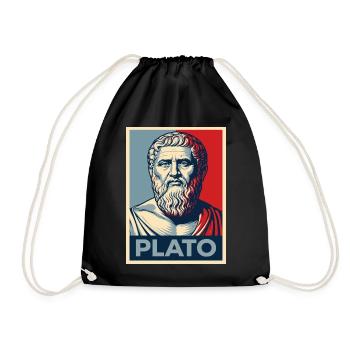 Platon-Porträt im Retro-Design - Turnbeutel - Schwarz - Vorne