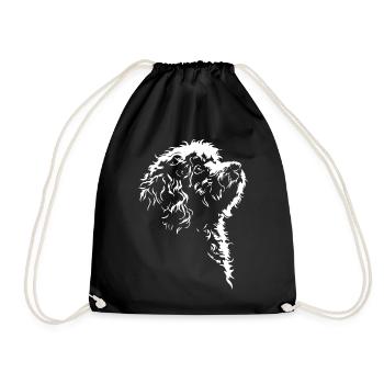 Chien en silhouette bolognaise Saucisses - Sac de sport léger - noir - Devant
