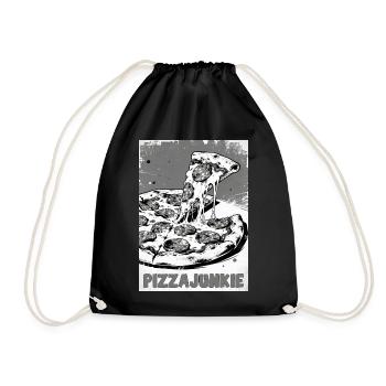 Pizzajunkie Slice Graphic - Turnbeutel - Schwarz - Vorne