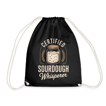 Certified Sourdough Whisperer - Drawstring Bag - black - Front