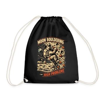 Moon Bouldering: Vintage Astronauten Design - Turnbeutel - Schwarz - Vorne