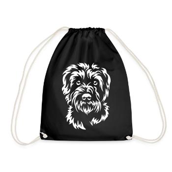 Irish Glen of Imaal Terrier Kopf "Black Edition" - Turnbeutel - Schwarz - Vorne