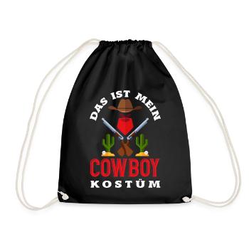 Das Ist Mein Cowboy Kostüm Western Fasching - Turnbeutel - Schwarz - Vorne
