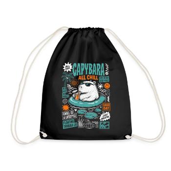 Capybara All Chill Funny Animal - Turnbeutel - Schwarz - Vorne