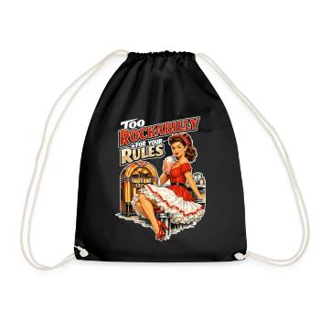 Rockabilly Pin-Up Girl: 50s Diner Retro Style - Drawstring Bag - black - Front