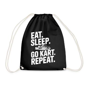 Mange. Dors. Go Kart. Répétez. - Sac de sport léger - noir - Devant