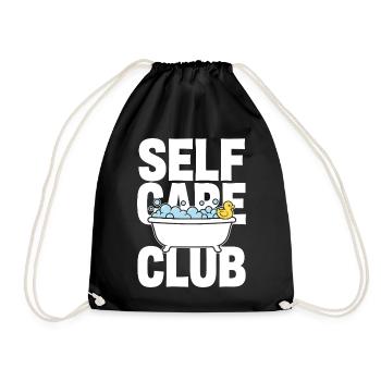 Self Care Club mit Schaumbad und Ente - Turnbeutel - Schwarz - Vorne