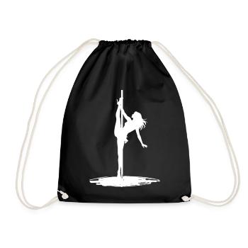 Pole Dance Silhouette – Aesthetic Art - Drawstring Bag - black - Front