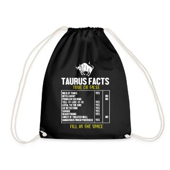 Zodiac sign Taurus - Drawstring Bag - black - Front