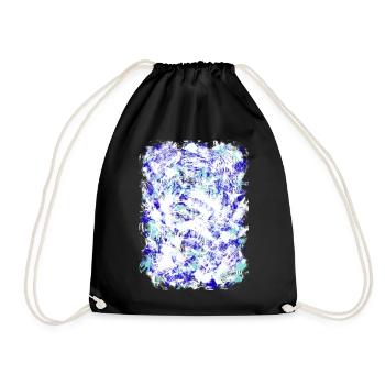 Blue Turquoise Tie-Dye Pattern - Drawstring Bag - black - Front