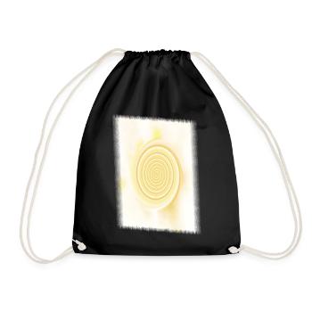 Yellow Spiral Solar Circle - Drawstring Bag - black - Front