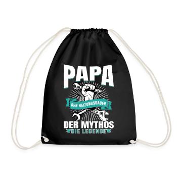 Papa Heizungsbauer Mythos Legende - Turnbeutel - Schwarz - Vorne