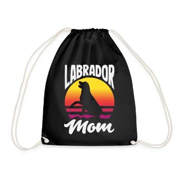 Labrador Hund Lustiges Schlafshirt Hunde Geschenk - Turnbeutel - Schwarz - Vorne