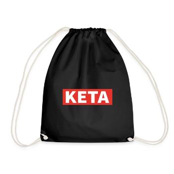 KETA Ketamin Drogen lustiges Party Geschenk - Turnbeutel - Schwarz - Vorne