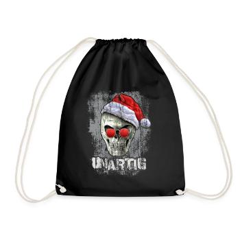 xmas skull - Turnbeutel - Schwarz - Vorne