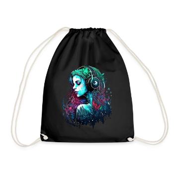 Mermaid, DJ, Path of Water, Beautiful Woman - Drawstring Bag - black - Front