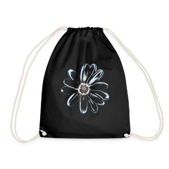 Blüte Vintage - Floral Blume - Turnbeutel - Schwarz - Vorne