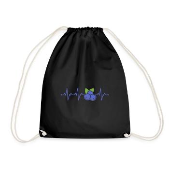 blueberries - Drawstring Bag - black - Front