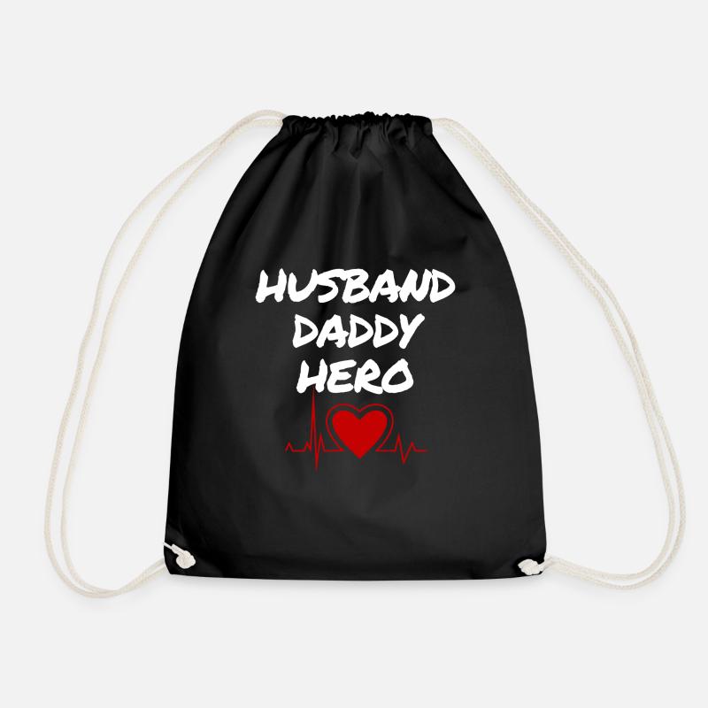 Husband Daddy Hero Ehemann Papa Held Geschenkidee - Turnbeutel - Schwarz