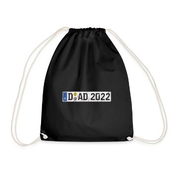 DAD 2022 Auto Kennzeichen Düsseldorf Vater Papa - Turnbeutel - Schwarz - Vorne