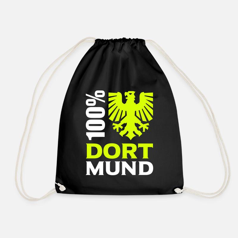 100% Dortmund (Adler) - Turnbeutel - Schwarz