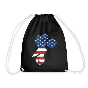 Sport Us Flag Motocross - Drawstring Bag - black - Front